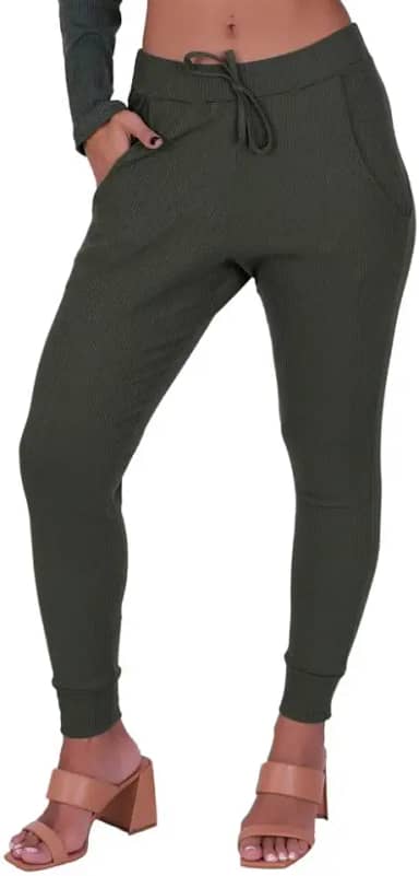Calça Jogger Canelada Inverno Feminina Comfy Vera