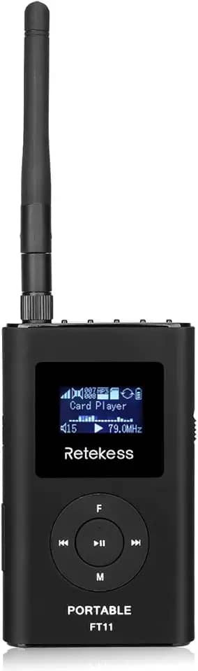 Retekess Transmissor Fm Ft11, Portátil Para Igreja Com Microfone, Rádio Estéreo Recarregável, Cinema Drive-In, Estacionamento, Suporta Entrada Auxiliar Cartão Tf