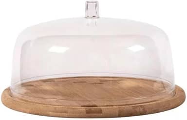 Ou Boleira Plana 27,5cm com Cúpula Transparente Linha Sense