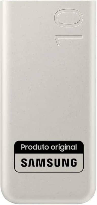 Bateria Externa SAMSUNG EB-P3400 Bege Portátil, Carga Super Rápida 25W, Duas Saídas USB-C 10000 MAH