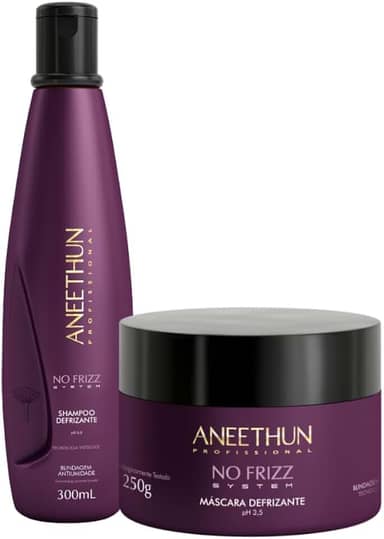 Kit Aneethun No Frizz Shampoo e Máscara Defrizante