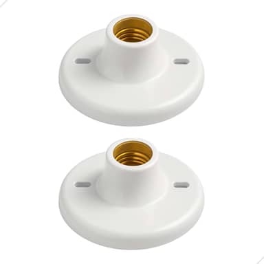 Plafon de Teto PVC com Soquete Porcelana E27 tipo Plafonier Branco para Lâmpada Bivolt (2)