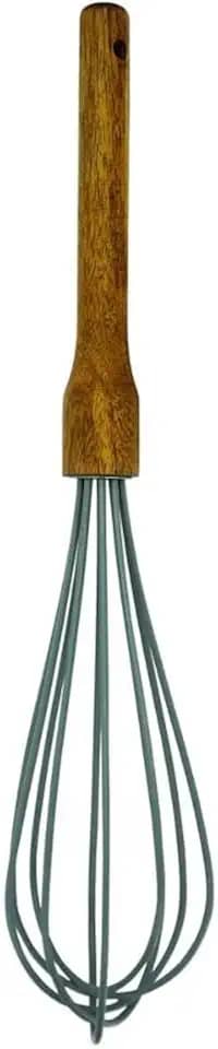 Tuut, Linha Madeira Acácia, Batedor de Ovo, Fouet de Silicone, Cinza, 31cm