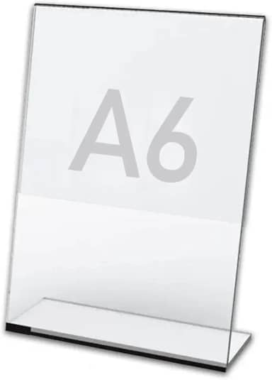Display Expositor A6 10x15cm Em L Ps Acrílico Mesa Balcão