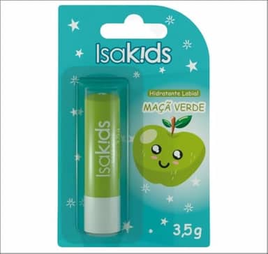 Hidratante Labial Infantil Maçã Verde (3,5g) | Testado dermatologicamente, livre de óleo mineral e cor suave | Uso diário e desliza fácil