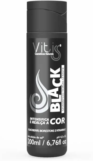 VITISS SHAMPOO TONALIZANTE BLACK 200ML CABELOS PRETOS