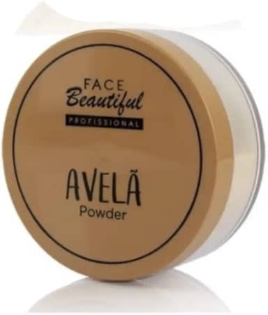Pó Finalizador Solto Avelã Powder Face Beautiful - Pele Negra/Morena - Sem Flashback - Controla Oleosidade - Maquiagem Profissional