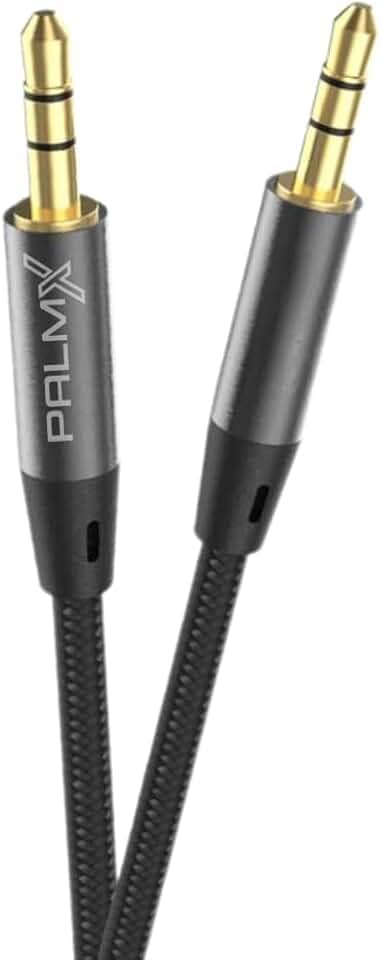 Cabo de Áudio P2 3.5mm 1 Metro Ponta Gold Macho Estéreo Blindado para Celular, Caixa de Som, Carro, Notebook, Som Automotivo Preto