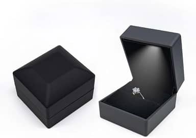 Caixa De Presente Colar Anel Com Pingente De LED de luxo, Caixa De Joias De Veludo Organizador Para Pedido De Casamento, Casamento, Aniversário, Dia Dos Namorados