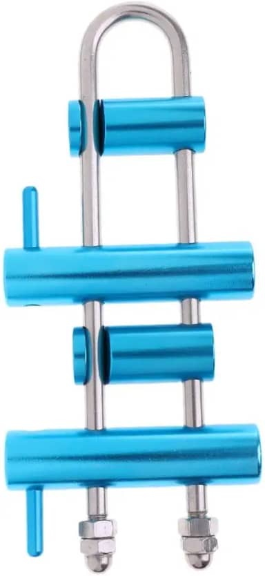 Rack de escalada de alumínio descendente de 4 barras de freio para rapel - Equipamento de arborista de árvore de fricção ajustável - Equipamento descendente de acesso por corda ao ar livre