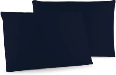 Kit 02 Fronhas Classic Tecido Percal 400 Fios 70x50 cm Antiácaro, Anti-pilling com Toque Macio - Azul Marinho