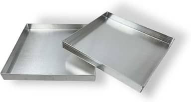 KIT 2 FORMAS ASSADEIRAS QUADRADAS BROWNIE 25X25X3 ALUMÍNIO