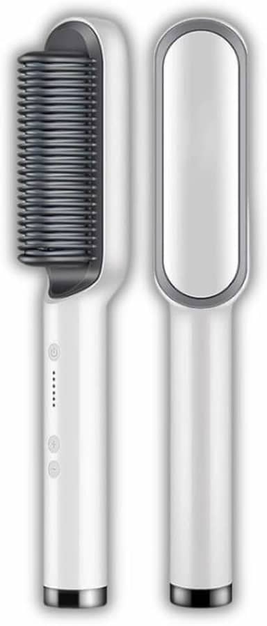 Escova Alisadora 3 em 1 Bivolt – Tecnologia de Íons | Para Todos os Tipos de Cabelo, Antifrizz e Modeladora Rápida