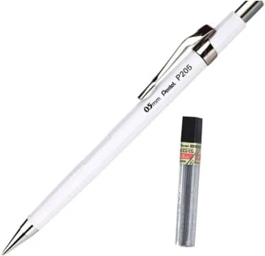 Lapiseira Pentel Sharp P200 0.5Mm Branca + Grafite, Pentel, Sm/P205-Wm, Branca