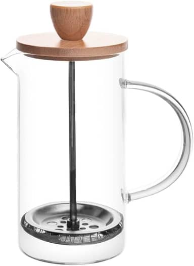 WOLFF - Cafeteira Prensa Francesa de Vidro Borossilicato e Tampa de Bambu 400ml