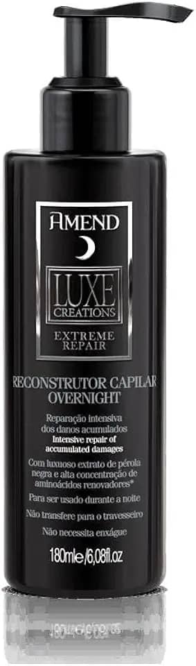 Reconstrutor Capilar Overnight Amend Luxe Creations Extreme Repair, 180ml, Recupera Os Fios Mantendo-os Hidratados, Fortes, Brilhantes E Disciplinados
