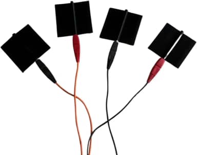 Kit Eletrodos de Silicone Condutivo 5x5cm Universal – Borracha Condutiva para Fisioterapia, TENS, FES, Corrente Russa e Aussie – Terapia Estética e Reabilitação (4)