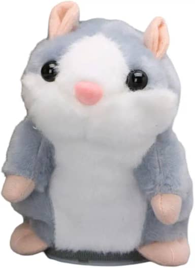 Brinquedo Falante Infantil Hamster de Pelúcia Elétrico, Brinquedos Recheados de Gravação, Presente Melhor Amigo para Menino e Meninas, 16,5x10,5x8,5 cm - Educativo - Envolvente (Cinza)