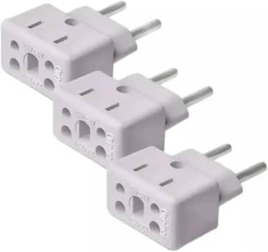 KIT 3 Adaptador De Tomada Benjamin Universal 3 Pinos 10A/20A Para 2 e 3 Pinos Bivolt 110V/220V para Tomada Americana e Europa os mais seguros para Secadores Chapinhas Air Fryer Fritadeiras Aquecedores