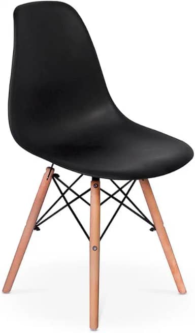 Cadeira Charles Eames Eiffel Dkr Wood - Design - Preta