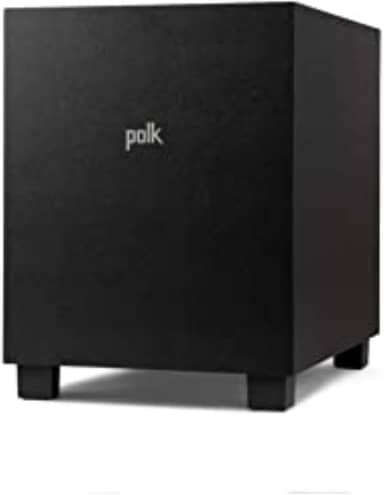 Polk Monitor XT10 Home Subwoofer, Woofer de graves profundos de 25,4 cm, amplificação Classe D de 100W, compatível com Dolby Atmos, Auro 3D e DTS:X, preto