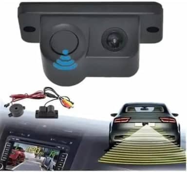 Câmera De Ré 12V Com Sensor Estacionamento Integrado Resolução 720p Ângulo Visão 170° À Prova D’Água Com Fios Sem Led Noturno Sem Microfone