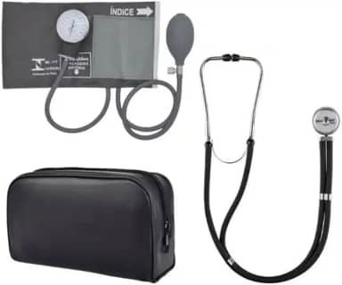 Kit Para Enfermagem Aparelho De Pressão + Estetoscopio Duplo (GRAFITE)