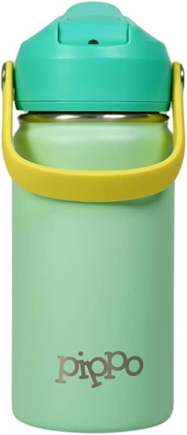 Pippo | Garrafa Térmica Infantil Criança Aço Inox Parede Dupla Menino Menina Para Bebidas Quentes e Frias e Livre de BPA (Verde)