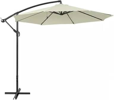 Ombrelone Lateral Suspenso 3m Alumínio com Manivela Cobertura em Poliéster Para Jardim e Varanda