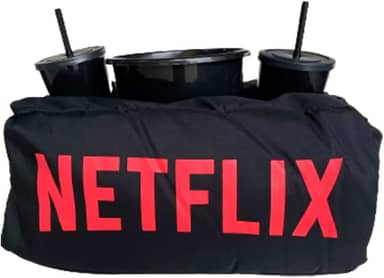 Almofada decorativa cinema pipoca, Balde e 2 copos com tampas e canudos