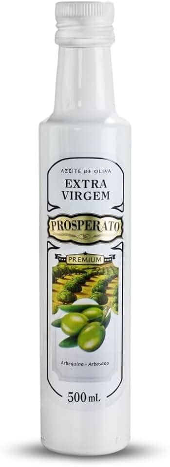 Azeite De Oliva Extra Virgem Premium Arbequina E Arbosana Prosperato 500Ml, Azeite Extravirgem De Oliva (Arbequina E Arbosana), Amarelo, Frutado Maduro Suave, Leve Amargor E Picância, Delicado E Vers