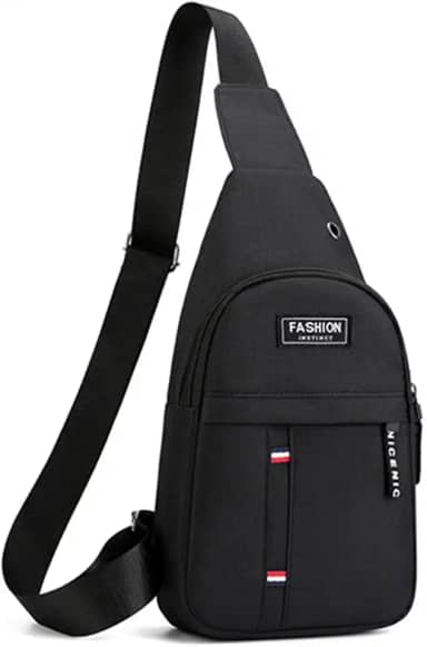 Mochila tiracolo masculina para viagem ao ar livre esportiva mochila tiracolo (Preto)
