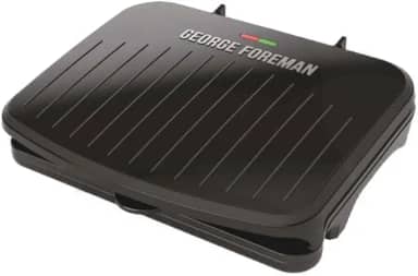 George Foreman Grelha de tamanho familiar e prensa Panini, revestimento cerâmico antiaderente, inclinação para remoção de gordura, ângulo ajustável, uso interno/externo
