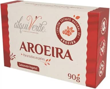 Kit com 3 Unidades Sabonete Vegetal Alquiverde de Aroeira em Barra 90g Cada – Limpeza Natural, Cuidados Íntimos, Antisséptico e Cicatrizante para Pele