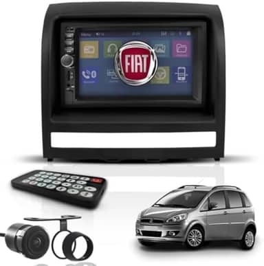Kit Central Multimídia Mp5 2 Din 7" Bluetooth Espelha Dvd Fiat Idea