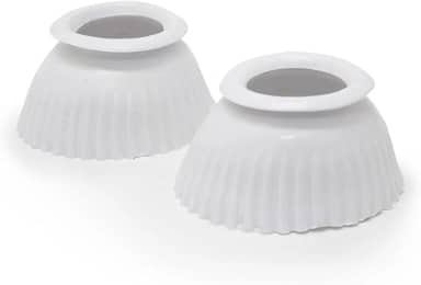 Par Cloche Casco Cavalo Borracha Proteção Vaquejada Cavalgada Tambor (Branco)
