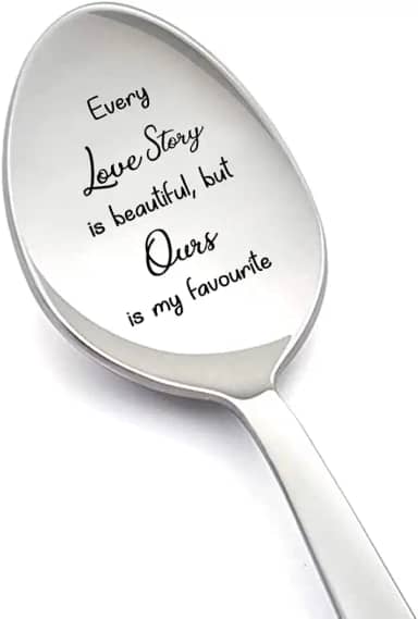 Presentes de aniversário de Natal para namorado, namorada, cada história de amor é linda colher para esposa marido, presente romântico de dia dos namorados para casais, colheres de chá de café de 20