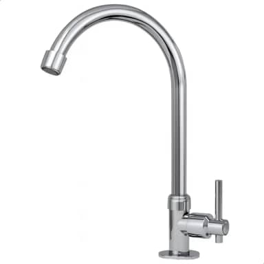 Torneira Pia Lavatório Banheiro Lavabo SOFTINOX em Metal Inox Alta com Bica Móvel 360°– Instalação de Bancada, 1/4 de Volta e Bico Arejador