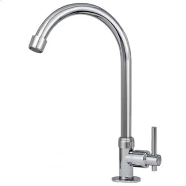 Torneira Pia Lavatório Banheiro Lavabo SOFTINOX em Metal Inox Alta com Bica Móvel 360°– Instalação de Bancada, 1/4 de Volta e Bico Arejador