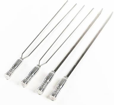 JOGO DE ESPETOS DE INOX 2 ESPADAS E 2 DUPLOS (46 cm de Lâmina)