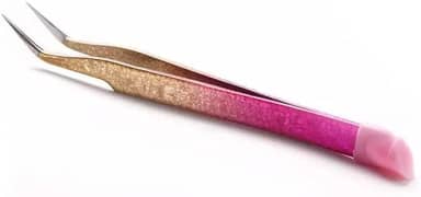 Pinças de silicone de ponta dupla para arte de unhas com cabeça de pressão, adesivos de unhas com strass, clipe de captação, ferramentas de maquiagem de extensão de cílios, curvado