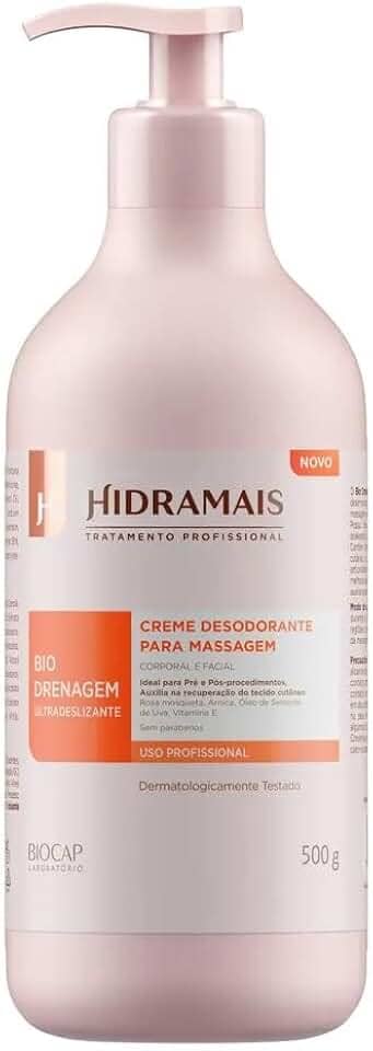 Creme de Massagem Bio Drenagem Ultra Hidramais - Redutor de Inchaço e Retenção Hídrica - Corporal, Alta Performance, 500g