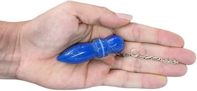 PÊNDULO EGÍPCIO QUARTZO AZUL - RADIESTESIA MESA RADIÔNICA (4 a 6) cm