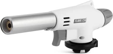 Maçarico Culinário Portátil Branco Com Controle Manual Da Chama E Acendimento Automático