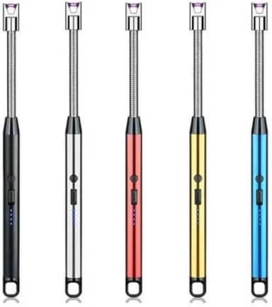 Isqueiro Elétrico Recarregável USB | Acendedor Sem Chama com Ponta Flexível 360° | Seguro e Ecológico para Fogão, Velas, Churrasqueira, Camping, Lareira – Antivento e Sustentável Premium