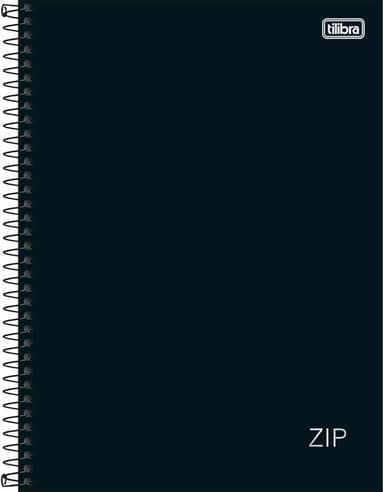 Tilibra - Caderno Espiral Capa Dura Universitário 20 Matérias Zip Preto 320 Folhas