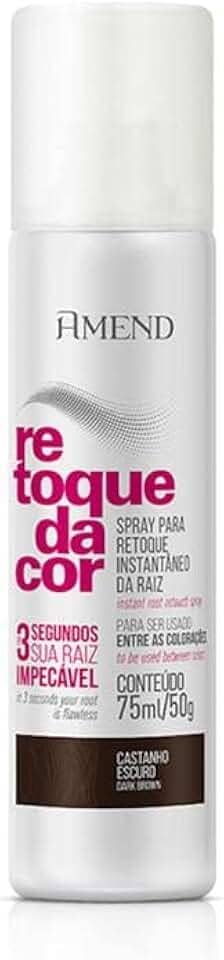 Spray, Amend Retoque Da Cor, 75ml, Cobre Com Perfeição A Diferença De Cor Entre As Colorações, Corrige Instantaneamente As Raízes Brancas E Desbotadas (Castanho Escuro)