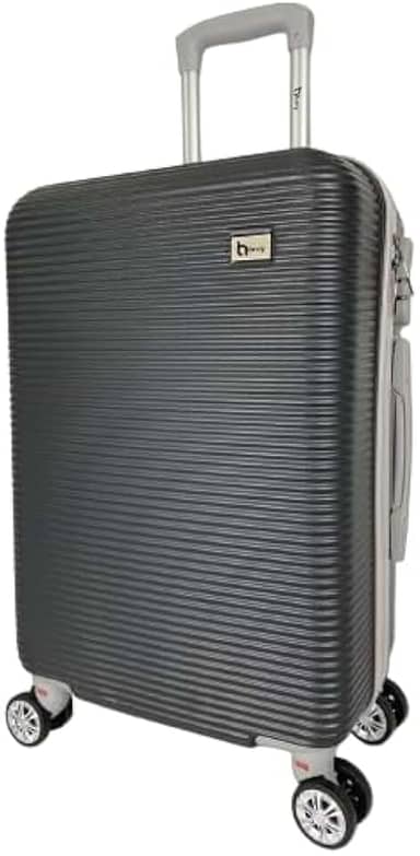 Mala de Viagem de Bordo com Rodinhas 360° ABS Resistente Compacta 18" Leve e Prática Design Elegante Tamanho Único Ideal para Viagens Curtas Conforto e Durabilidade Garantidos (Preto com Cinza)