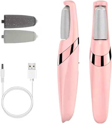 Lixa de Pé Elétrica com Bateria Recarregável e Controle de Velocidades Removedor de Calos para Pés Com Lixa Extra Portátil Spa dos Pés Raspador (Rosa)