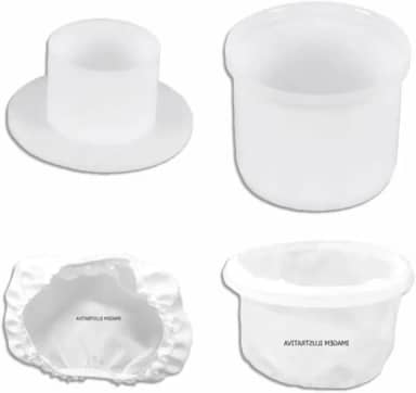 Kit Completo para Fabricação de Queijos Artesanais, Forma CP-500 em Polietileno Branco, com Prensador, Dessorador e Touca